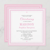 《キリスト教》洗礼式や命名式バプテスマシンプルネーミングピンクモダンアンノ 案内状 (正面/裏面)