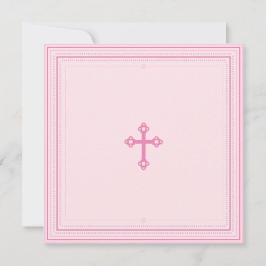 《キリスト教》洗礼式や命名式バプテスマシンプルネーミングピンクモダンアンノ 案内状 (裏面)