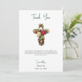 《キリスト教》洗礼式や命名式バプテスマフローラクロスボーイガール サンキューカード (スタンド正面)