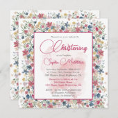 《キリスト教》洗礼式や命名式バプテスマフローラブルゴーニュクロス 招待状 (正面/裏面)