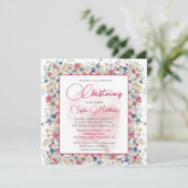 《キリスト教》洗礼式や命名式バプテスマフローラブルゴーニュクロス 招待状 (スタンド正面)