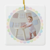 《キリスト教》洗礼式や命名式バプテスマベビーの初めてのクリスマス写真 セラミックオーナメント (正面)