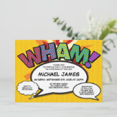 《キリスト教》洗礼式や命名式バプテスマモダンおもしろい漫画書 招待状 (スタンド正面)