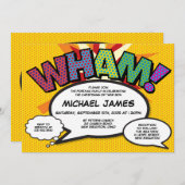 《キリスト教》洗礼式や命名式バプテスマモダンおもしろい漫画書 招待状 (正面/裏面)