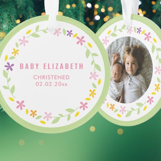 《キリスト教》洗礼式や命名式バプテスマ男女兼用キッズ写真 オーナメント