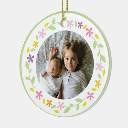 《キリスト教》洗礼式や命名式バプテスマ男女兼用ベビー写真 セラミックオーナメント (左)