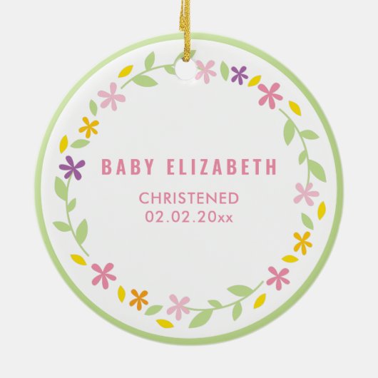 《キリスト教》洗礼式や命名式バプテスマ男女兼用ベビー写真 セラミックオーナメント (裏面)