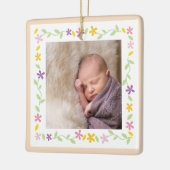 《キリスト教》洗礼式や命名式バプテスマ男女兼用ベビー写真 セラミックオーナメント (左)