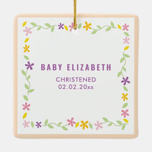 《キリスト教》洗礼式や命名式バプテスマ男女兼用ベビー写真 セラミックオーナメント (裏面)