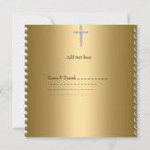 《キリスト教》洗礼式や命名式バプテスマ金ゴールドフォトフレームボウ カード (裏面)