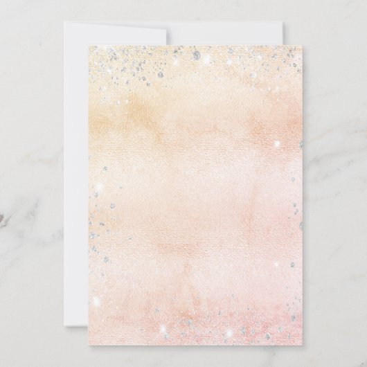 《キリスト教》洗礼式や命名式バラ金ゴールドフローラユーカリ銀 招待状 (裏面)