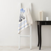 《キリスト教》洗礼式や命名式パーソナライズされた日付ベビーブルーエレファント シェルパブランケット (インサイチュ)