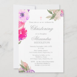 《キリスト教》洗礼式や命名式フォトフローラバラ招待状 招待状