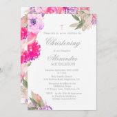 《キリスト教》洗礼式や命名式フォトフローラバラ招待状 招待状 (正面/裏面)