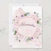 《キリスト教》洗礼式や命名式フローラピンクローゼスリース 招待状 (裏面)