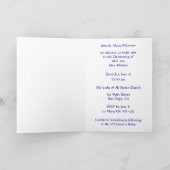 《キリスト教》洗礼式や命名式ブルーダマスク(金ゴールドクロス) 招待状 (内部)