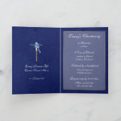 《キリスト教》洗礼式や命名式ブルー金ゴールド招待PERSONALIZE 招待状 (内部)