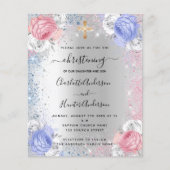 《キリスト教》洗礼式や命名式ボーイガールブルーピンクの予算招待状 チラシ