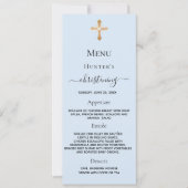 《キリスト教》洗礼式や命名式ボーイブルーパステルズメニューカード 招待状 (正面)