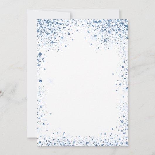 《キリスト教》洗礼式や命名式ボーイブルーホワイト金ゴールドクロスエレガント 招待状 (裏面)