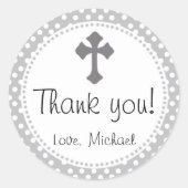 《キリスト教》洗礼式や命名式ポルカラウンドありがとうパーティーシール ラウンドシール (正面)