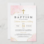 《キリスト教》洗礼式や命名式モダンガールバプテスマ招待状 招待状 (正面)
