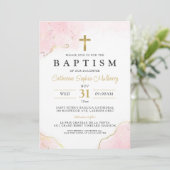 《キリスト教》洗礼式や命名式モダンガールバプテスマ招待状 招待状 (スタンド正面)