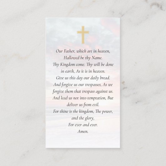 《キリスト教》洗礼式や命名式写真記念祈りの言葉カード コーリングカード (裏面)