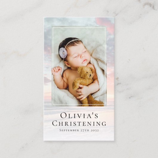 《キリスト教》洗礼式や命名式写真記念祈りの言葉カード コーリングカード (正面)