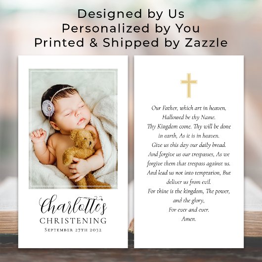 《キリスト教》洗礼式や命名式写真記念祈りの言葉カード コーリングカード