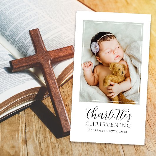 《キリスト教》洗礼式や命名式写真記念祈りの言葉カード コーリングカード