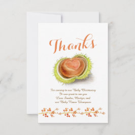 《キリスト教》洗礼式や命名式感謝していユー栗ハートカスタム写真 サンキューカード