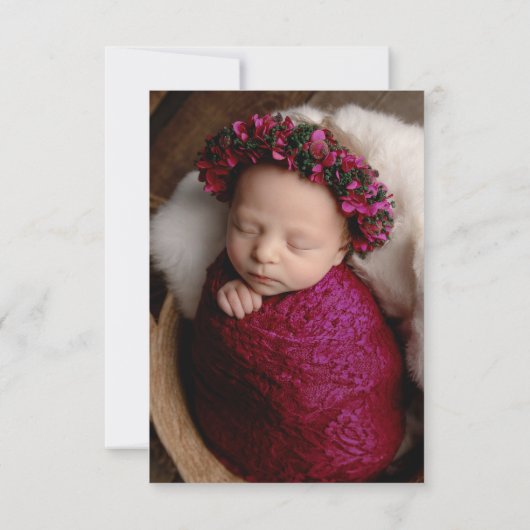 《キリスト教》洗礼式や命名式感謝していユー栗ハートカスタム写真 サンキューカード (裏面)