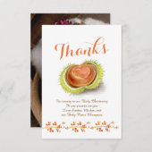 《キリスト教》洗礼式や命名式感謝していユー栗ハートカスタム写真 サンキューカード (正面/裏面)