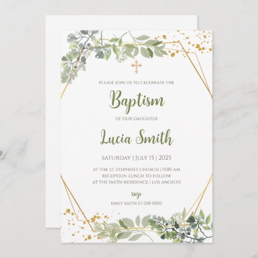 《キリスト教》洗礼式や命名式招待状バプティスカード 招待状 (正面/裏面)