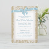 《キリスト教》洗礼式や命名式招待状バーラップアンドレースバプテスマ 招待状 (スタンド正面)