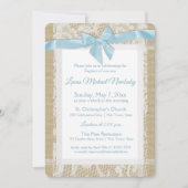 《キリスト教》洗礼式や命名式招待状バーラップアンドレースバプテスマ 招待状 (正面)