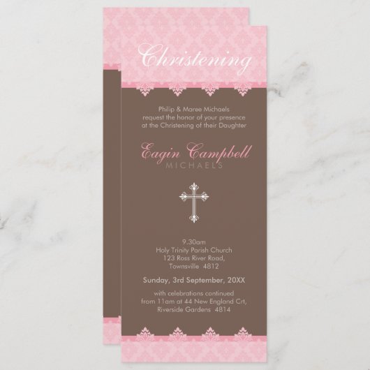 《キリスト教》洗礼式や命名式招待状::ああ、とても美しい5P 招待状 (正面/裏面)