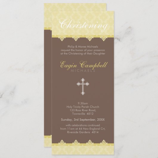 《キリスト教》洗礼式や命名式招待状::ああ、とても美しい6P 招待状 (正面/裏面)