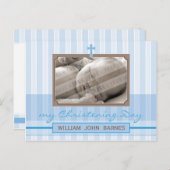 《キリスト教》洗礼式や命名式招待状:: スタイリッシュストライプ1 インビテーションポストカード (正面/裏面)