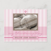 《キリスト教》洗礼式や命名式招待状:: スタイリッシュストライプ3 インビテーションポストカード (正面)