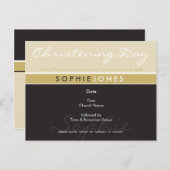 《キリスト教》洗礼式や命名式招待状:：単純なgroovy 3 インビテーションポストカード (正面/裏面)