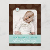 《キリスト教》洗礼式や命名式招待状::水玉模様- jade green インビテーションポストカード (正面)