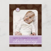 《キリスト教》洗礼式や命名式招待状::水玉模様- violet インビテーションポストカード (正面)