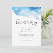 《キリスト教》洗礼式や命名式招待状 | 青い水の色のスプラッシュ 招待状 (スタンド正面)