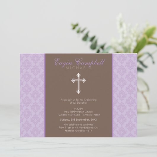 《キリスト教》洗礼式や命名式招待状:: oh so beautiful 7L 招待状 (スタンド正面)