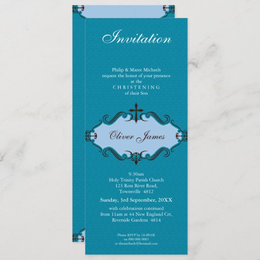 《キリスト教》洗礼式や命名式招待状:: viva 10P 招待状 (正面/裏面)