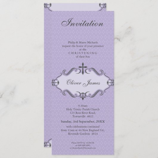 《キリスト教》洗礼式や命名式招待状:: viva 6P 招待状 (正面/裏面)