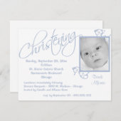 《キリスト教》洗礼式や命名式用スクロール男の赤ちゃん 招待状 (正面/裏面)