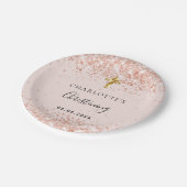 《キリスト教》洗礼式や命名式赤面ピンクガール ペーパープレート (アングル)